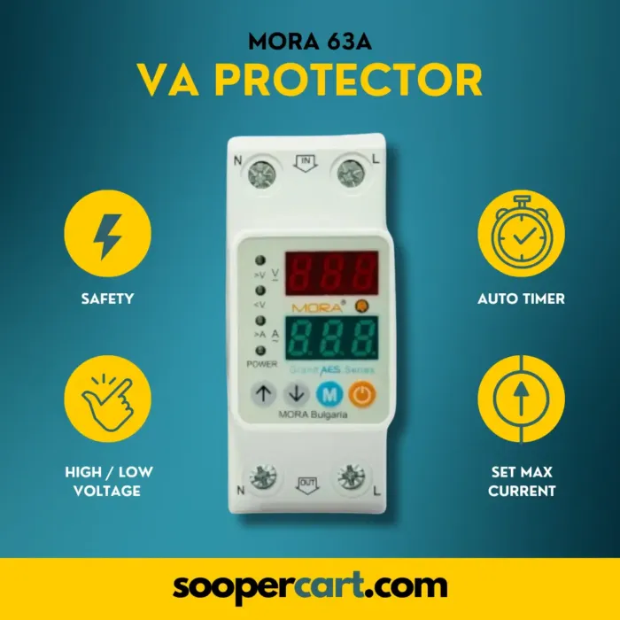 MORA 80A Voltage Protector – Adjustable Over & Under Voltage Relay Breaker with Overcurrent Protection Time Delay Solar & Home Use