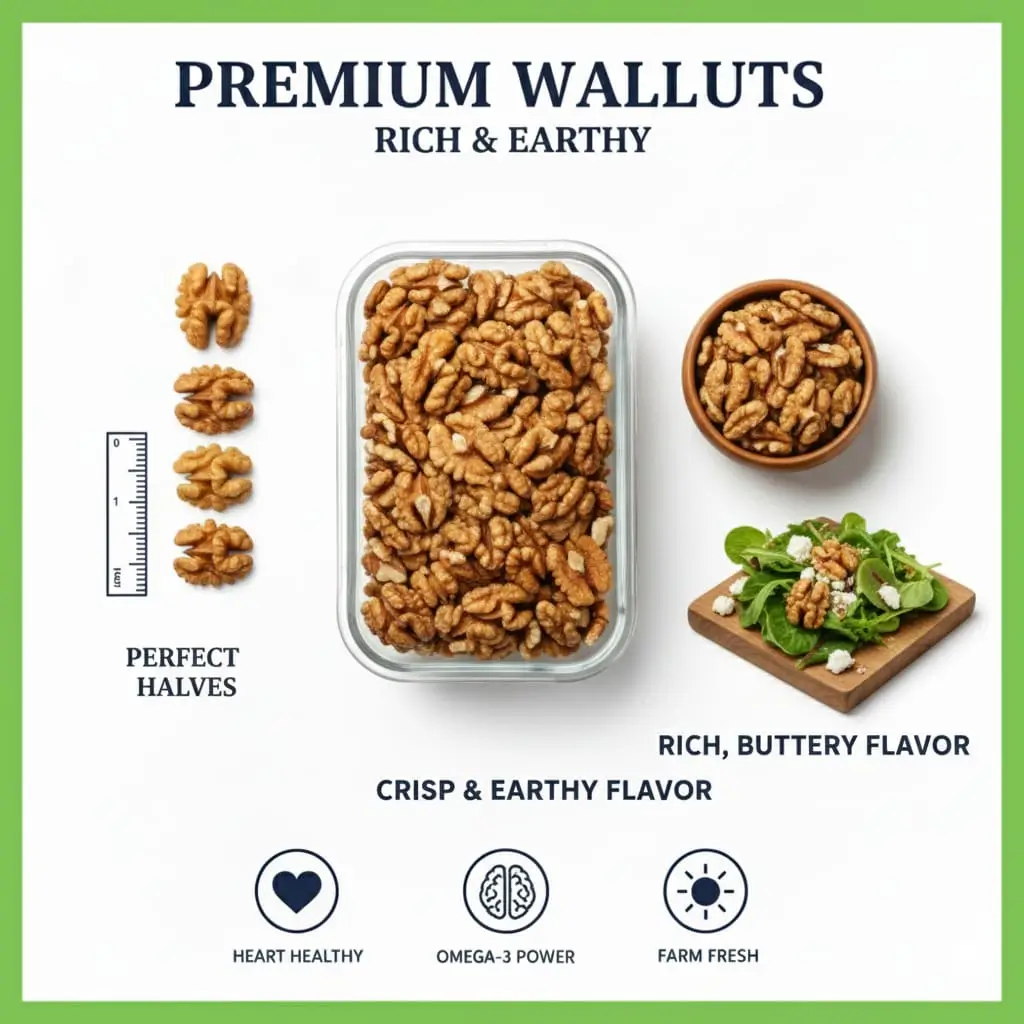 Premium Akhrot Giri Walnut Without Shell Natural, Fresh & High-Quality Dry Fruits in Pakistan Qualities